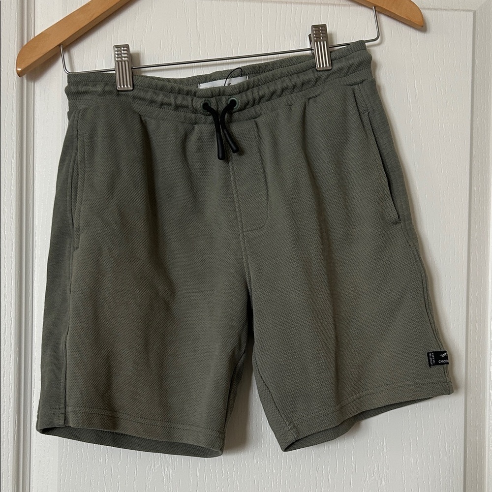Zara Boys Green Men's Drawstring Terry Shorts